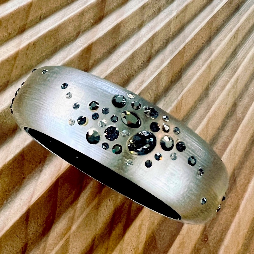 Alexis Bittar Wide Crystal Hinge Bangle